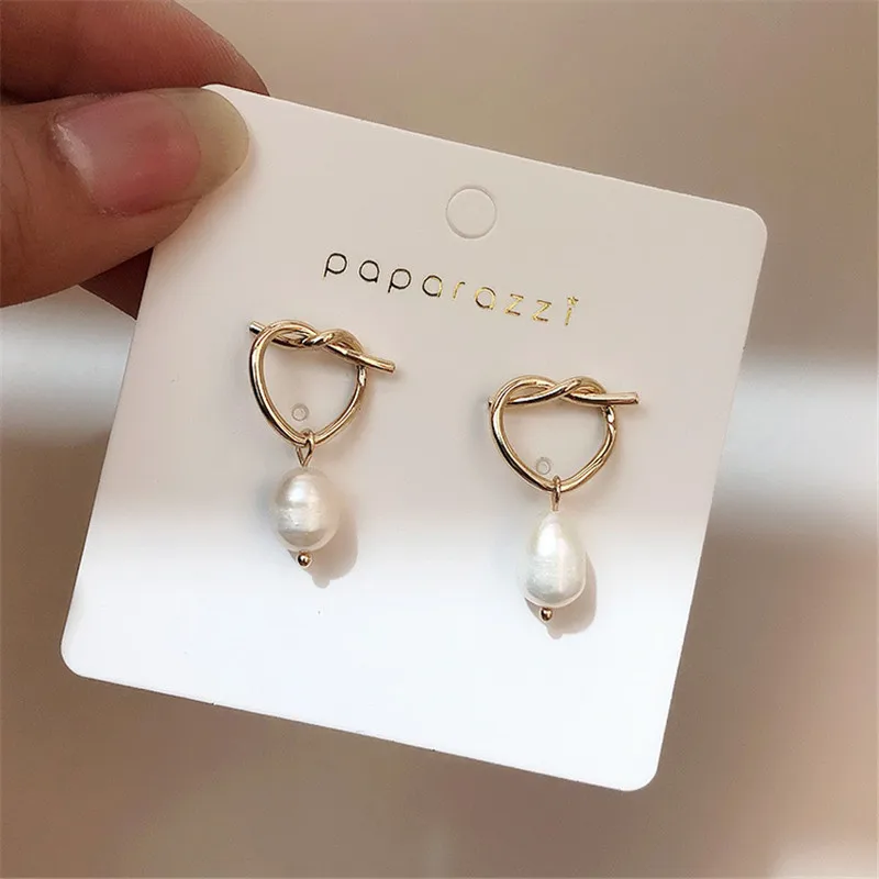 Серьги с ушками высокое качество 2019 корейское металлическое сердце природа