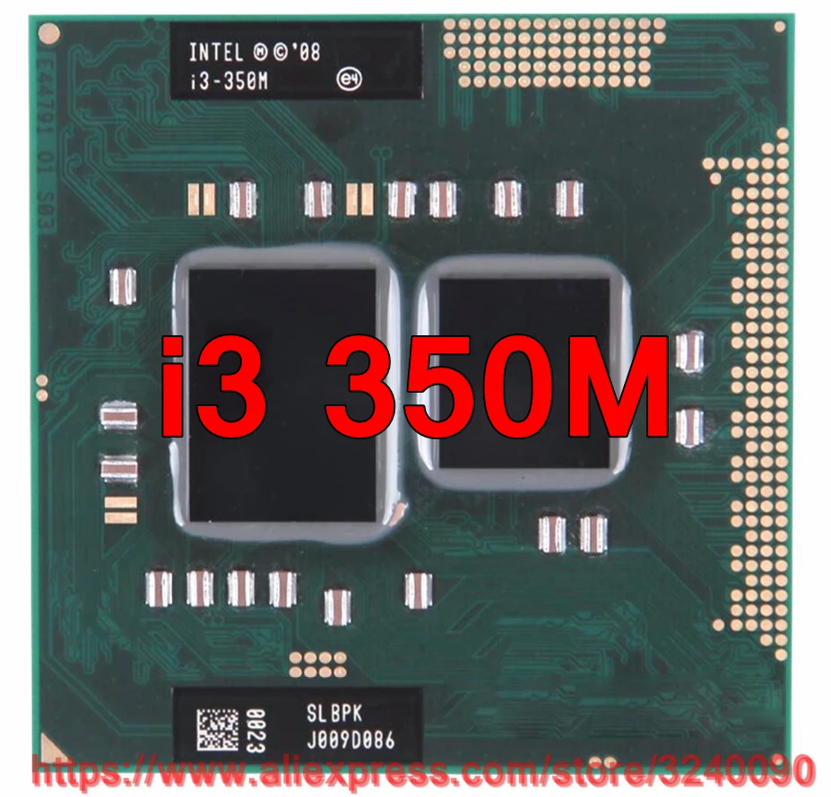 Original lntel Core i3 350M 2.26GHz i3-350M Dual-Core Processor PGA988 Mobile CPU Laptop processor free shipping