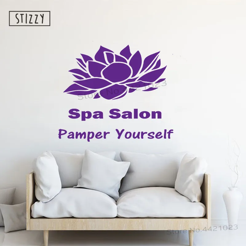 Настенная Наклейка stizzy Lotus Flower Woman Spa Salon виниловые наклейки на стену с цитатой