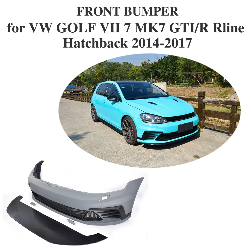 Неокрашенный Комплект кузова переднего бампера автомобиля из ПУ для VW GOLF VII 7 MK7 GTI