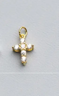 gold 1pcs 925 пробы Серебряный Очаровательный крестик-кулон с AAA Цирконом для женщин и мужчин украшения Браслеты Серьги DIY аксессуары для изготовления ювелирных изделий - Окраска металла: gold 1pcs