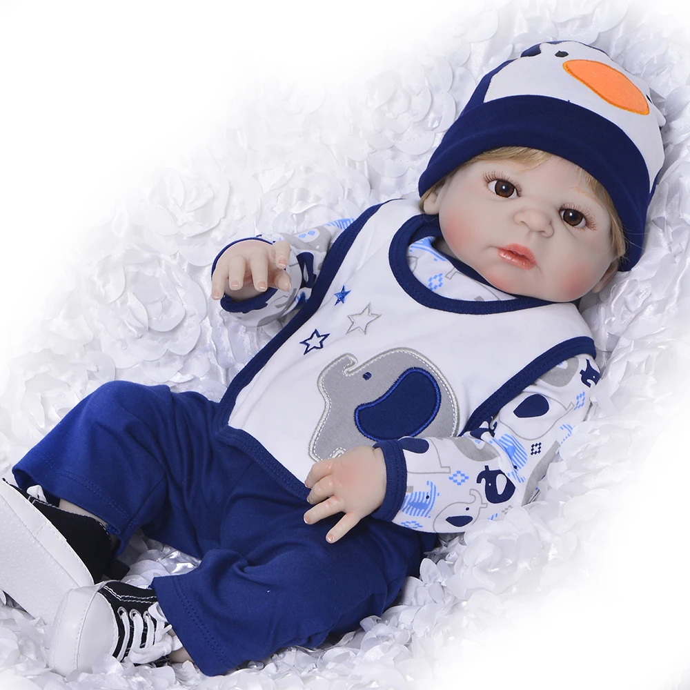 23&quot55cm Full Silicone Body Reborn Baby Doll stylish lifelike adorable simulation birthday bebe Toy Xmas presents kids bonecas | Игрушки и