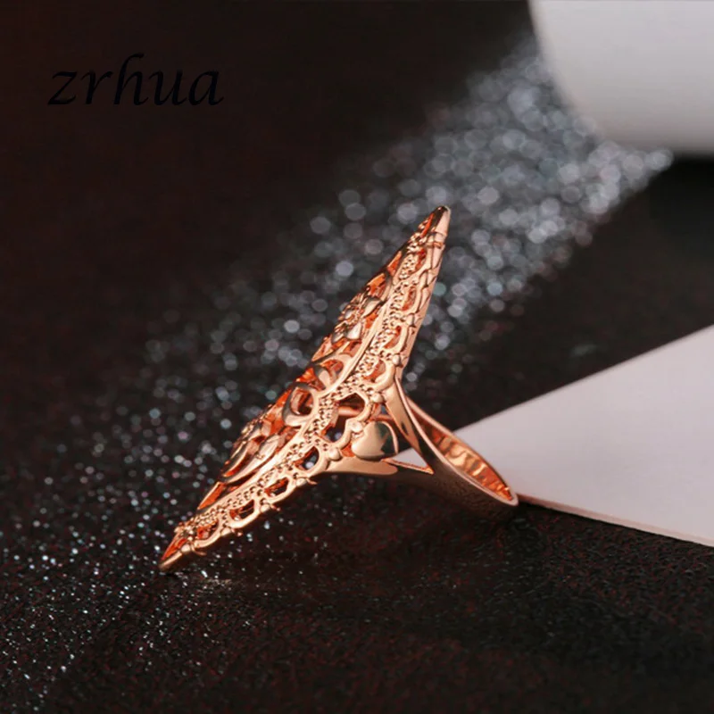 ZRHUA Vogue Изысканные Золотые/розовые Золотые/серебряные кольца для женщин
