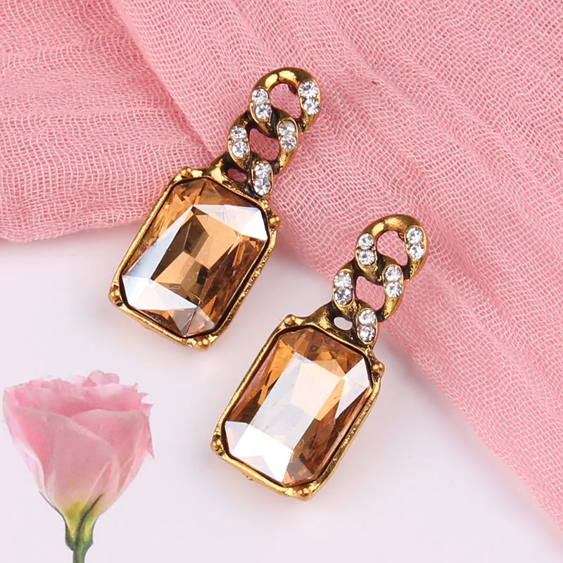 LUBOV, Разноцветные квадратные карамельные Висячие серьги, подвеска, модное ювелирное изделие для женщин, новые модные серьги для рождественской вечеринки, свадьбы