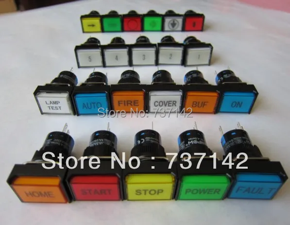Кнопка ELEWIND с ярлыком символа (PB161J 11/R/12V/p буквой)|buttons buttons|button pushbutton 12v |