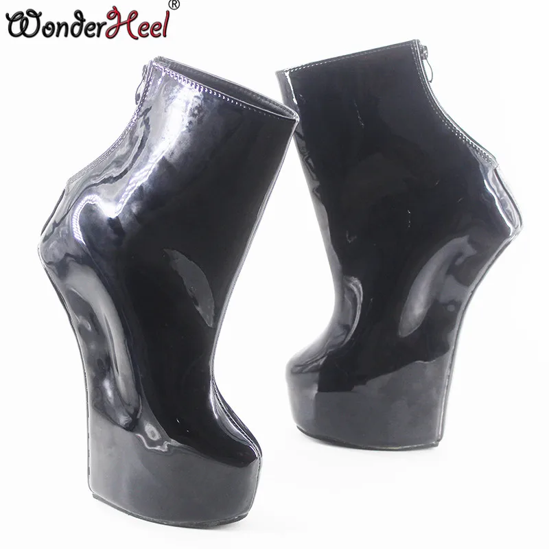 Ботильоны Wonderheel розовые на каблуке 8 дюймов лакированная молния сзади модные