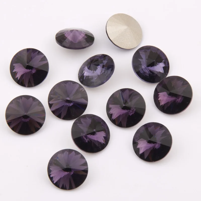 NYMR #1122 All Sizes Purple Velvet Rivoli Pointback Setting Sew On Crystal Fancy Rhinestone Strass For Garment Decoration | Дом и сад