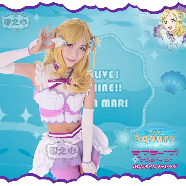 Мари охара костюм для косплея Aqours Рождественская и новогодняя рубашка юбка