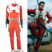 the force awakens cosplay poe dameron costume x wing pilot uniform outfits orange jumpsuit halloween