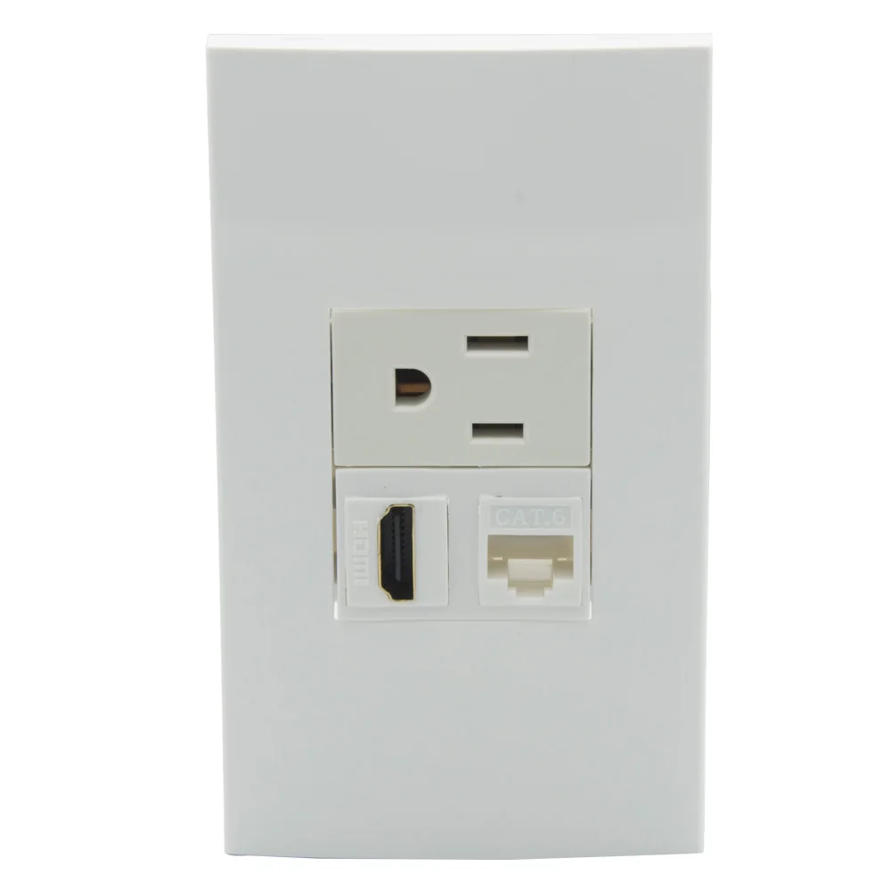 

Розетка сетевая, 1 комплект, без винта, 1 порт HDMI, 1 порт, разъем CAT6 RJ45