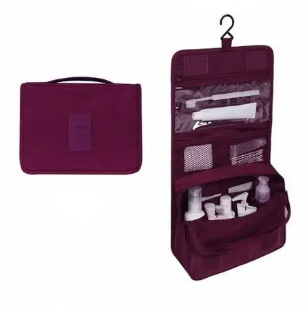 Wine red Косметичка для макияжа, дорожная косметичка, органайзер, чехол для женщин и мужчин, Большая водонепроницаемая несессер, косметичка, косметичка для хранения косметики - Цвет: Wine red