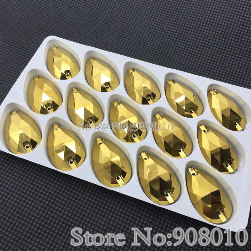 Золотая гематитовая цветная слеза шьет на стразах капель шитье стеклянные