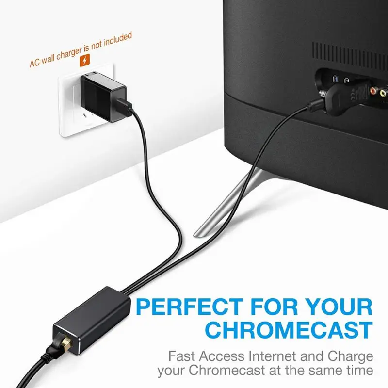 Аудио ТВ палка HD 480 Мбит/с Micro USB 2 0 к RJ45 Ethernet адаптер 10/100 для нового Fire TV/Google Home