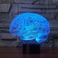 brain 3d lamp led seven color remote control acrylic vision led night light luminaria led novelty 3d kids room light