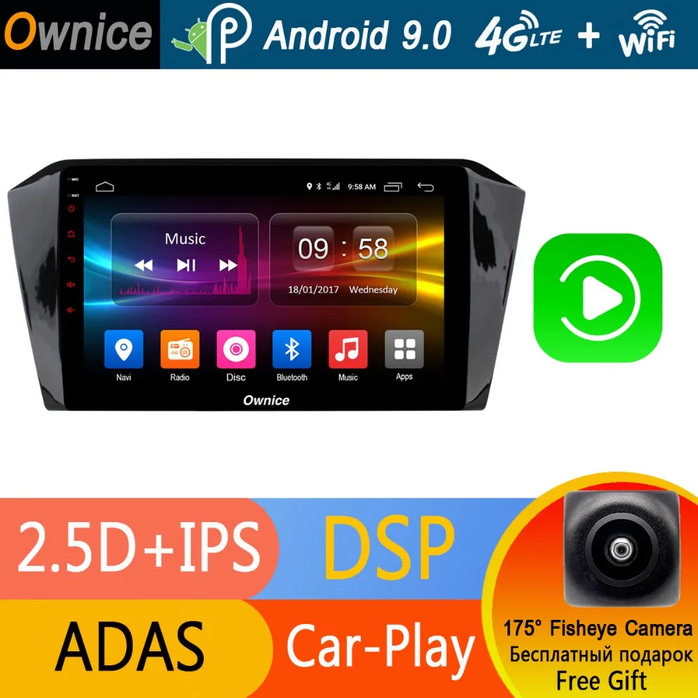 Автомобильный DVD плеер 10 1 дюйма IPS Android 9 0 Octa Core для Volkswagen VW Magotan 2017 Passat B8 GPS Navi 4 Гб + 32