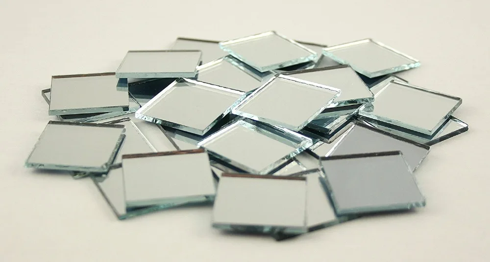 2X2CM  Small Glass Square Craft Mirrors Bulk 100 Pieces Mosaic Tiles