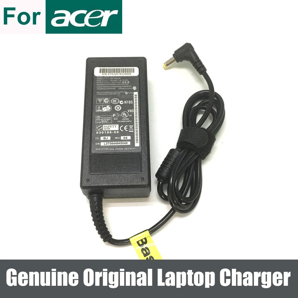 Подлинное оригинальное зарядное устройство 65 Вт AC адаптер для Acer Aspire 5510 5570 5580 7100