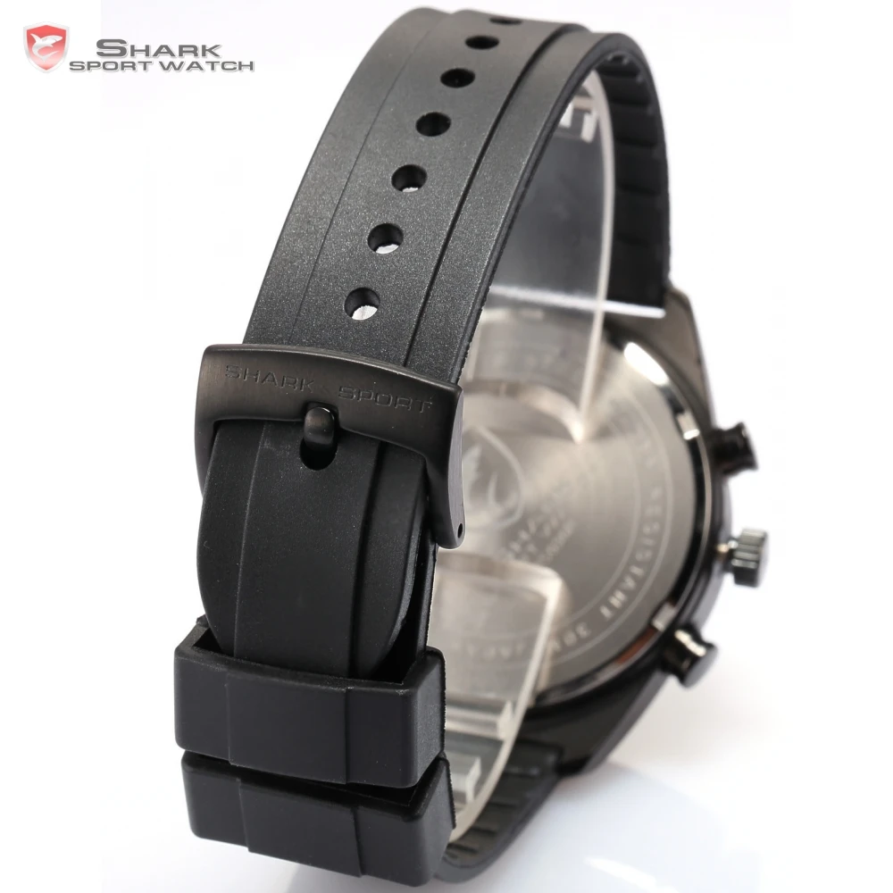 Акула черный синий марка спортивные часы 6 руки авто дата день показать военные