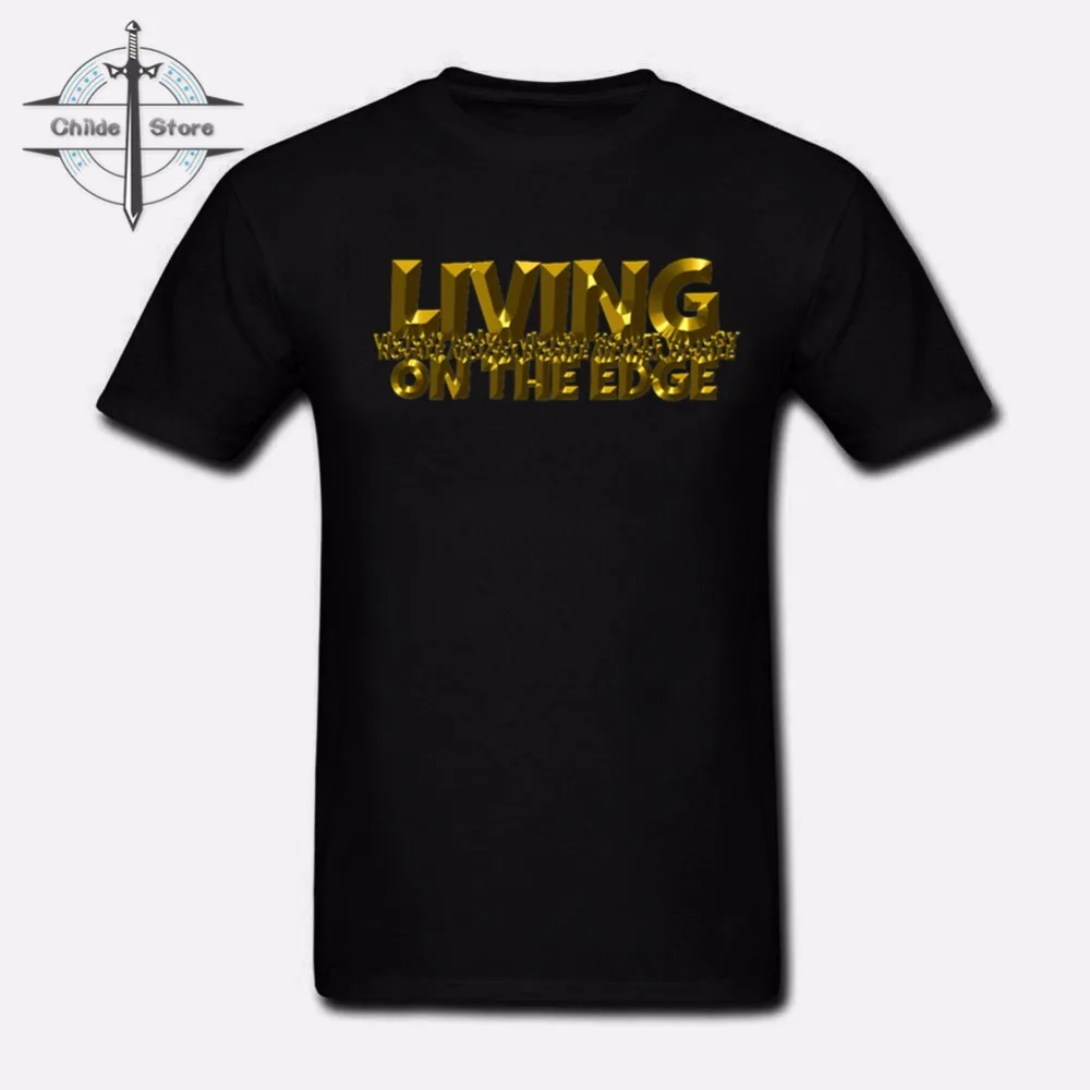 30 живущих на край футболки Для мужчин Повседневное белый с черной кромкой