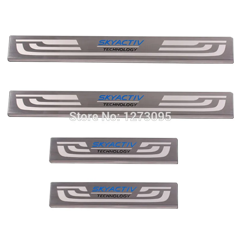 Blue Skyactiv Letter Для Mazda CX-5 CX 5 CX5 Skyactiv 304 нержавеющая сталь Накладка на порог защита педали Аксессуары для стайлинга автомобилей - Цвет: Blue Skyactiv Letter