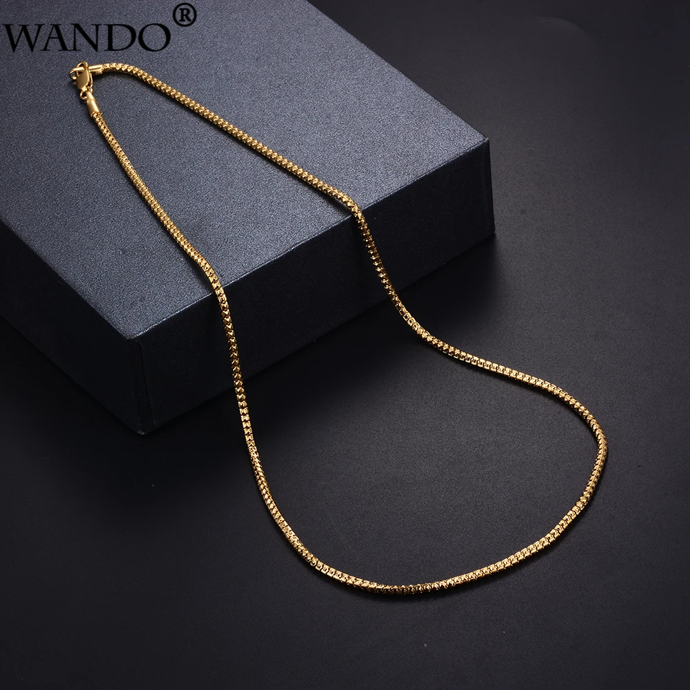 WANDO Trendy gold color bracelet For men copper chain birthday gift souvenir jewelry for women | Украшения и аксессуары