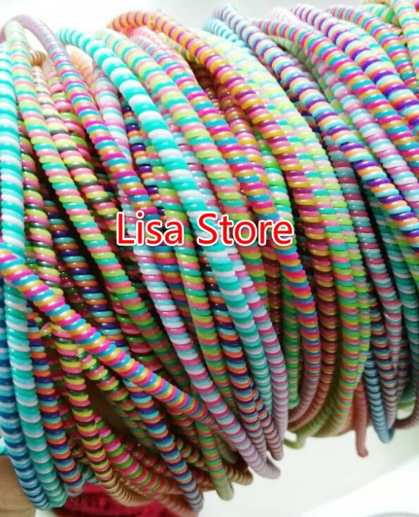 買取 送料 Ems Dhl 500 個トリプル色春保護スリーブの携帯タブレットスパイラルコード電話充電器イヤホンコード