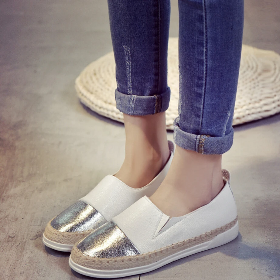 Женские эспадрильи обувь на плоской подошве смешанных цветов толстой женские