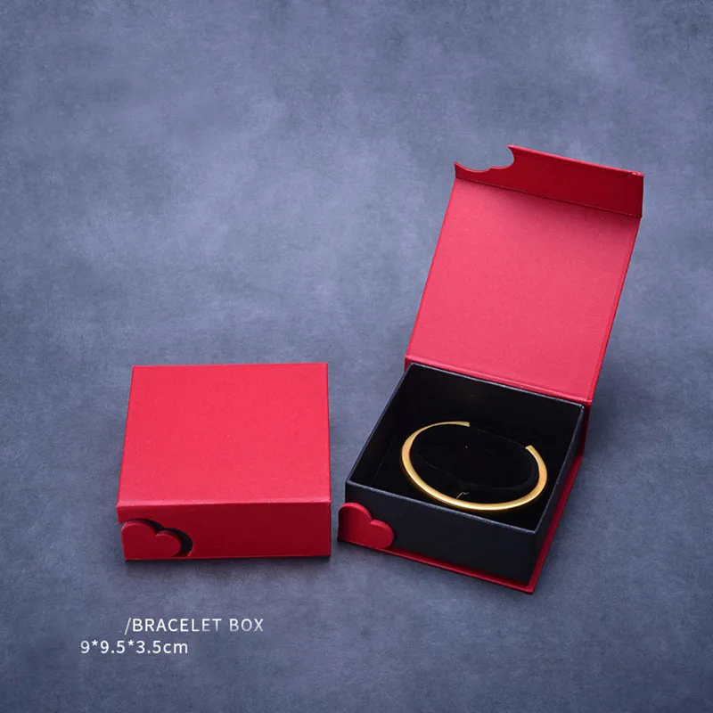 Black Bracelet 10 шт. красный специальный бумажный органайзер для ювелирных изделий коробка в форме сердца кольца для хранения подарочная коробка Ожерелье Подвеска коробка свадебный подарок упаковка - Цвет: Black Bracelet
