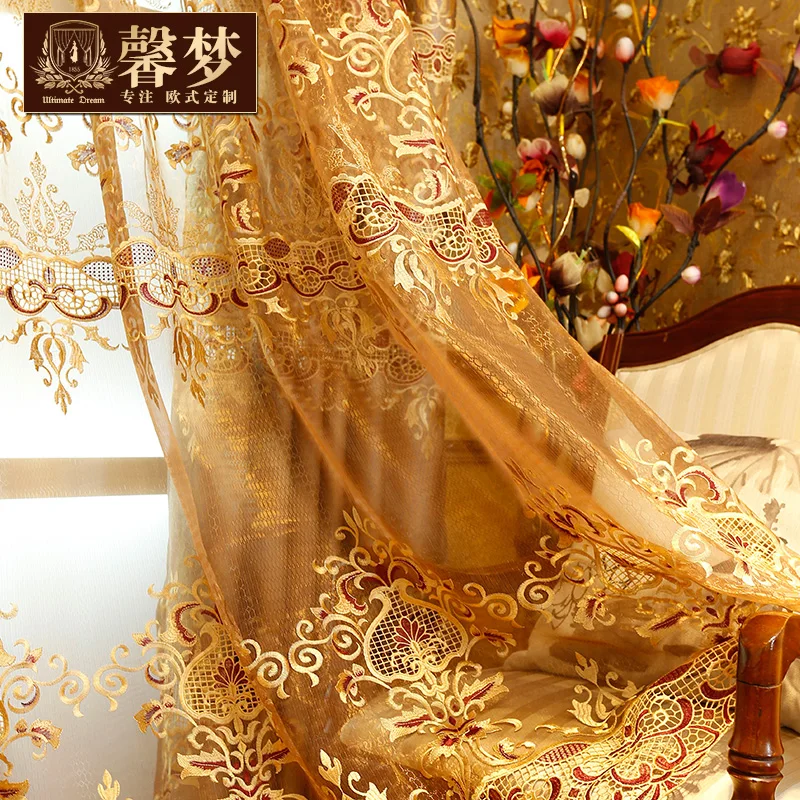2018 New Sale Curtain Cortina Finished Floor Window High Grade Embroidery Shading Cloth Villa Customization. | Дом и сад