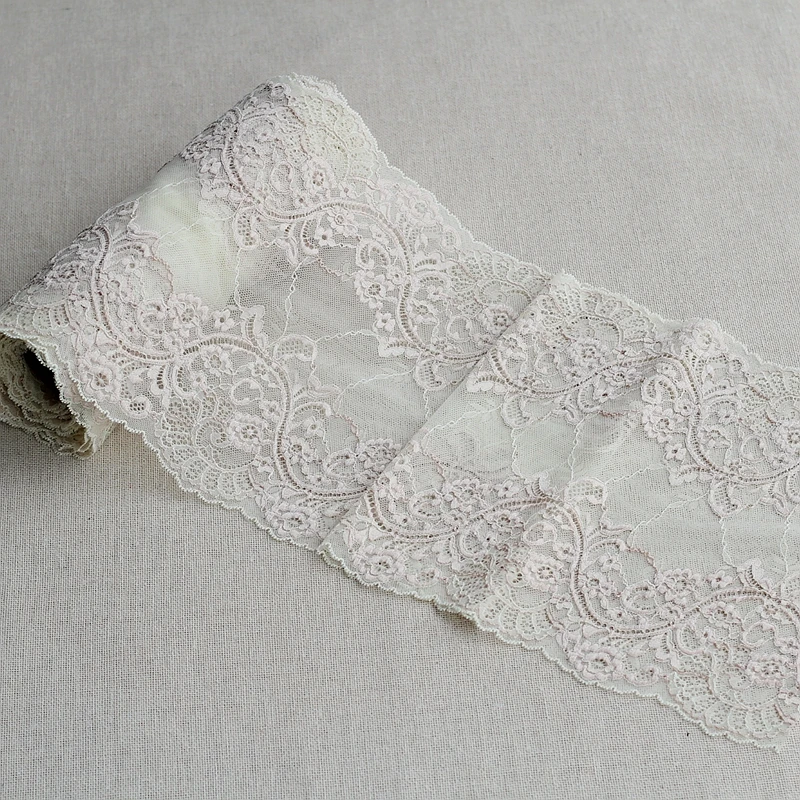 Изысканная эластичная кружевная бейка MLAEY абрикосового цвета 2 ярда