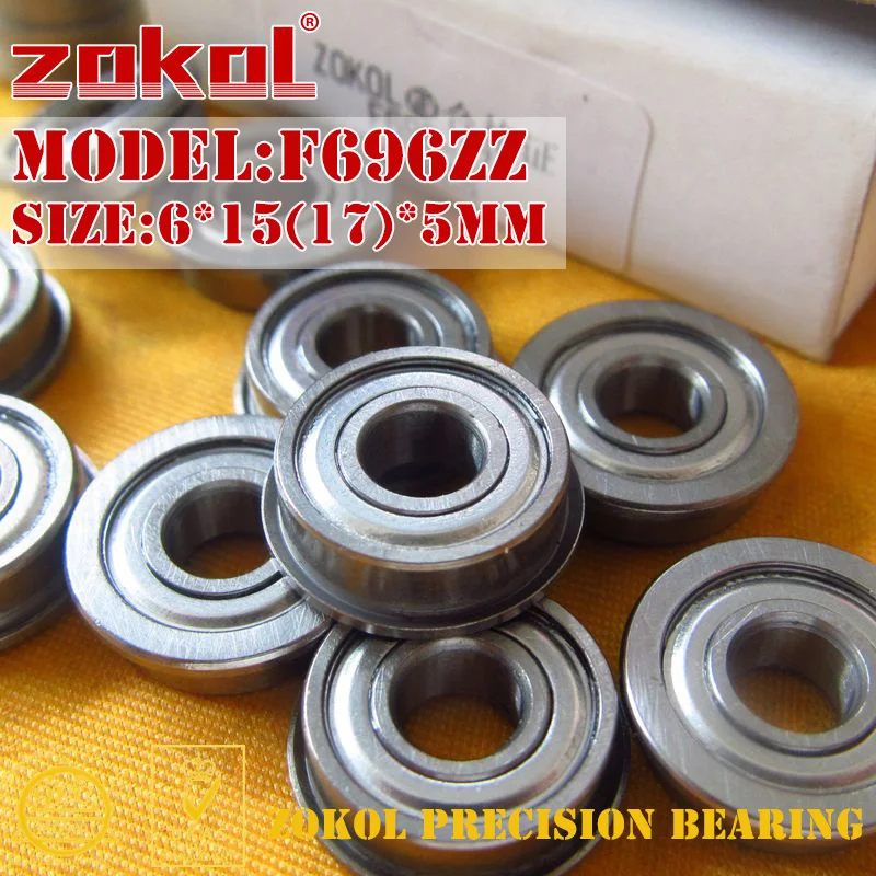 Фланцевый подшипник ZOKOL F696ZZ F696 ZZ с глубоким желобом шариковый 6*15(17)* 5 мм|bearing