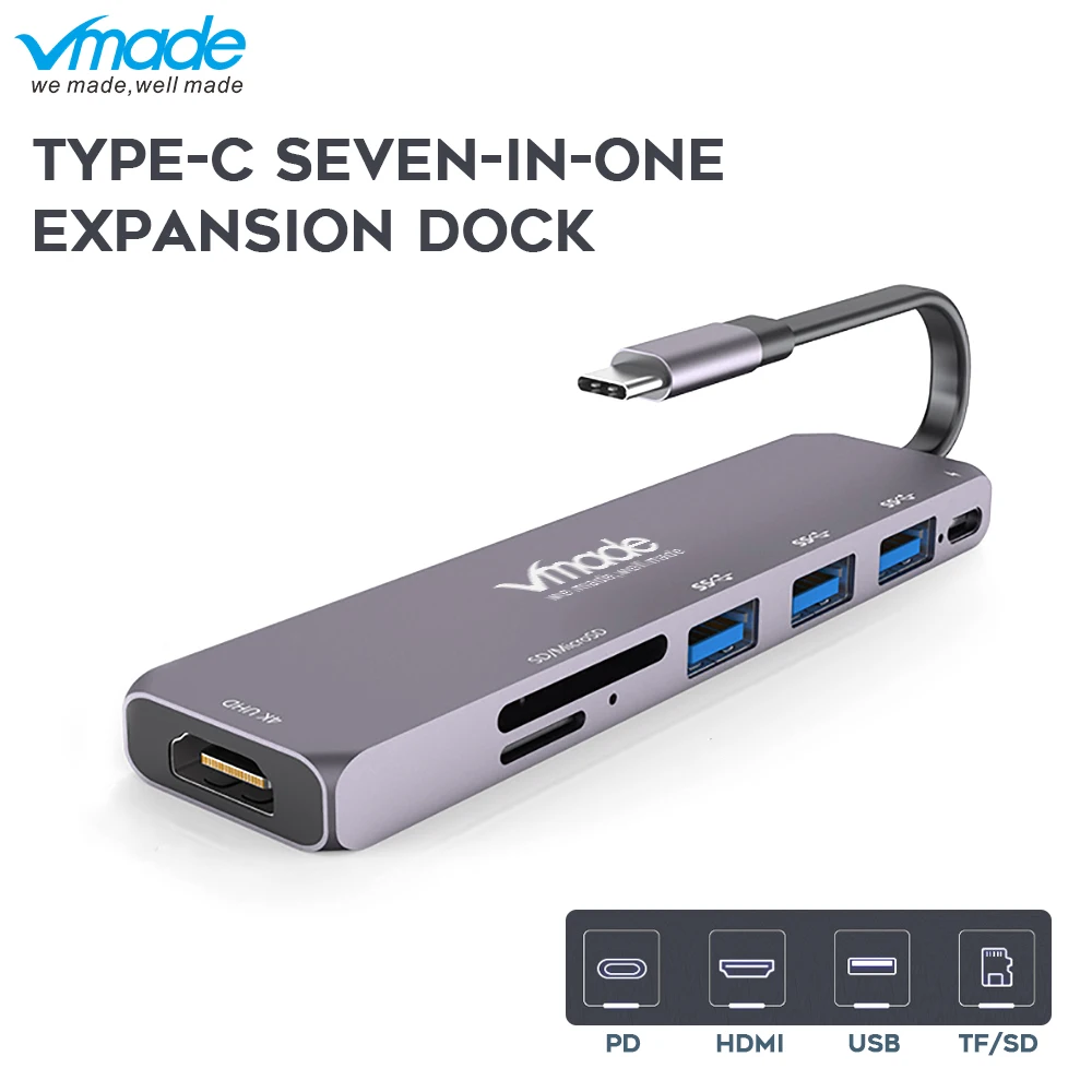 Vmade USB C концентратор к HDMI 3 0 SD/TF кардридер концентраторы USBC сплиттер для MacBook Pro Huawei