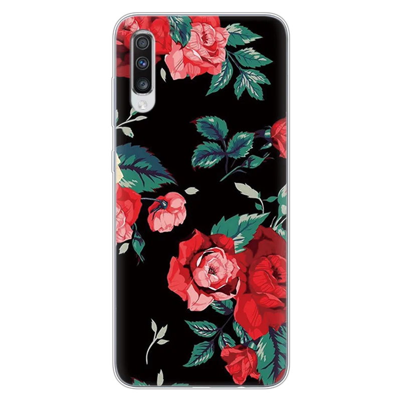 H-heihon Чехол для телефона с изображением цветов для samsung Galaxy A70 Funda 6,7 дюймов, мягкий силиконовый чехол из ТПУ для samsung A70 A 70, прозрачный чехол - Цвет: H-heihon