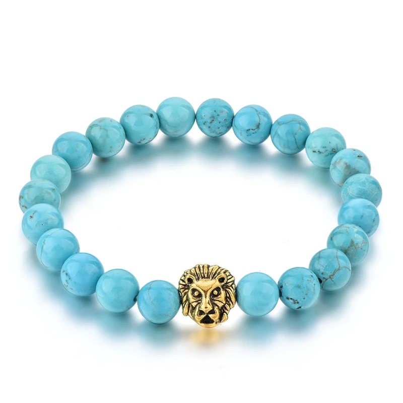 light blue CHICVIE натуральный золотой камень лев прядь мужской браслет Femme ручной работы бусы Браслеты Этнические мужские ювелирные изделия подарки браслет SBR160001 - Окраска металла: light blue