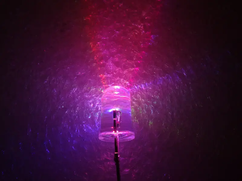 100 шт. 5 мм RGB 2 контактный быстрый Круглый светодиодный мигание радуги