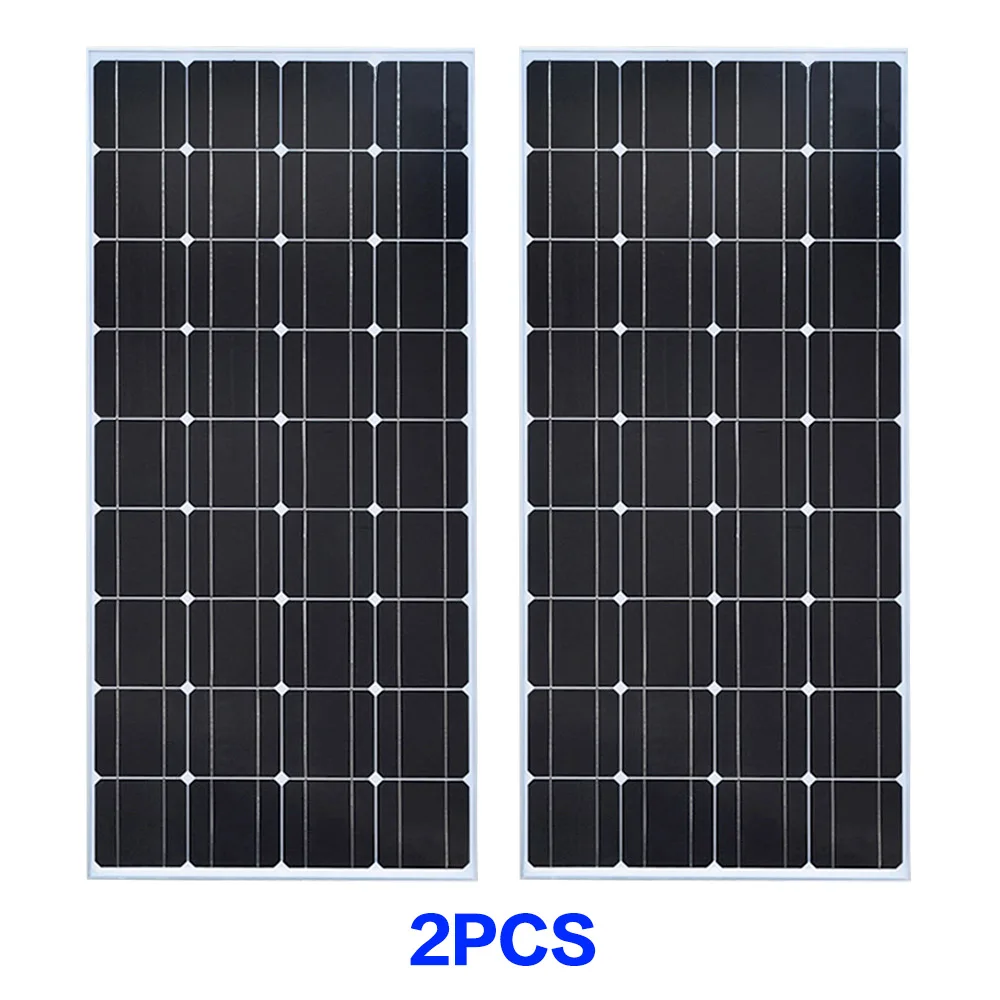 2 pcs solar panel XINPUGUANG 2 шт. 3 шт. 4 шт. солнечная панель 100 Вт 18 в стеклянная солнечная панель s 200 Вт 300 Вт 400 Вт panneau solaire монокристаллическая солнечная панель 12 В - Цвет: 2 pcs solar panel
