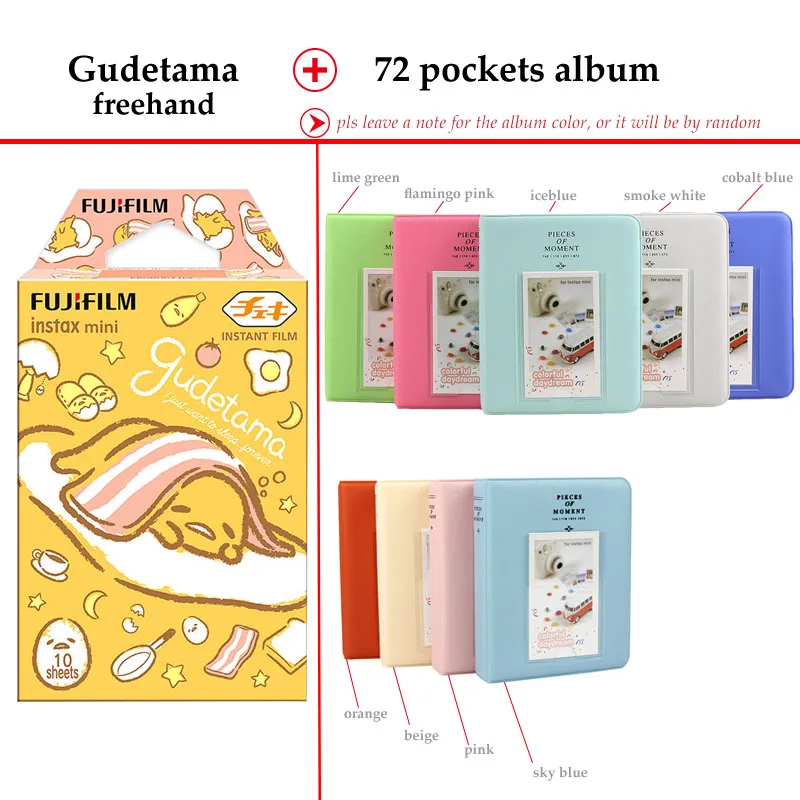Fujifilm Instax Mini Film Gudetama 10 листов fr 9 8 + 7s 70 90 25 мгновенный принтер Polariod для камеры