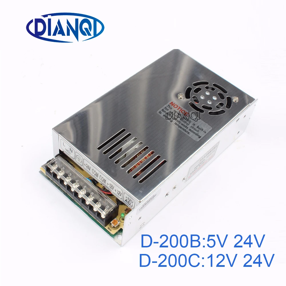 DIANQI импульсный источник питания с двойным выходом 200 Вт 5 в 12 В 24 В|ac dc converter|200w 5vswitch