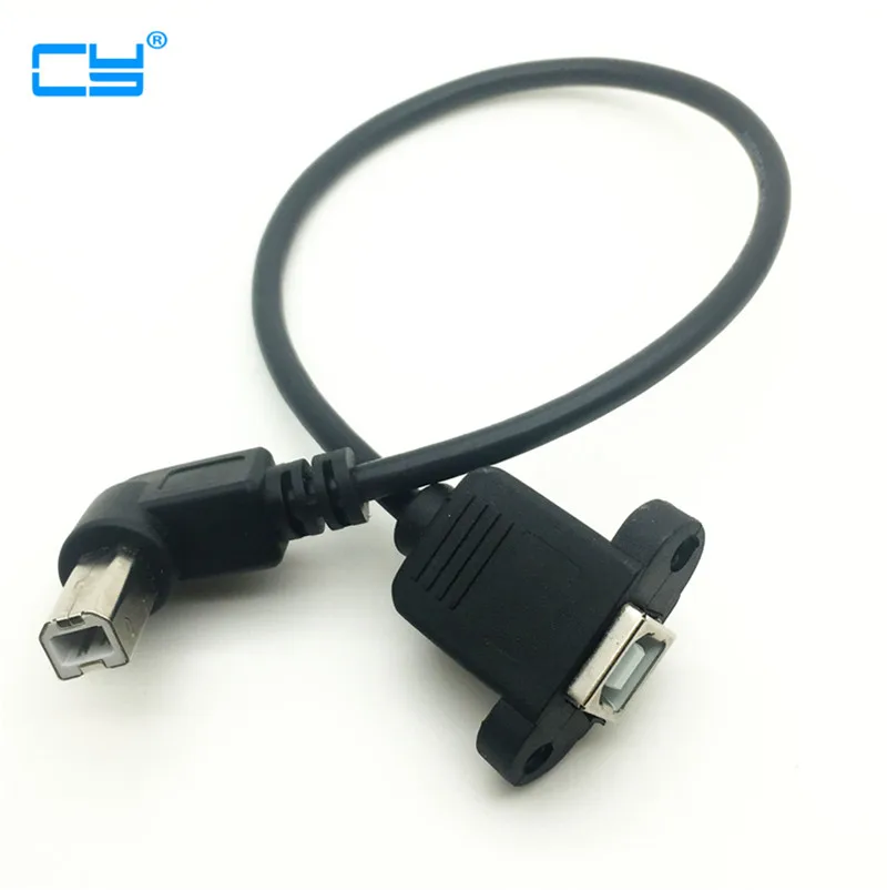 Высокая скорость 30 см M/F USB 2 0 Тип B папа к женскому правый угол удлинитель Кабель