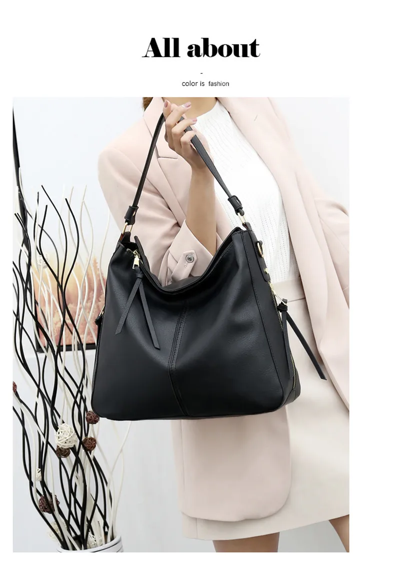 Large Hobos Bag Women Soft PU Leather Totes Bag Female Good Quality Handbag For Ladies Cross Body Shoulder Bag grand sac a main