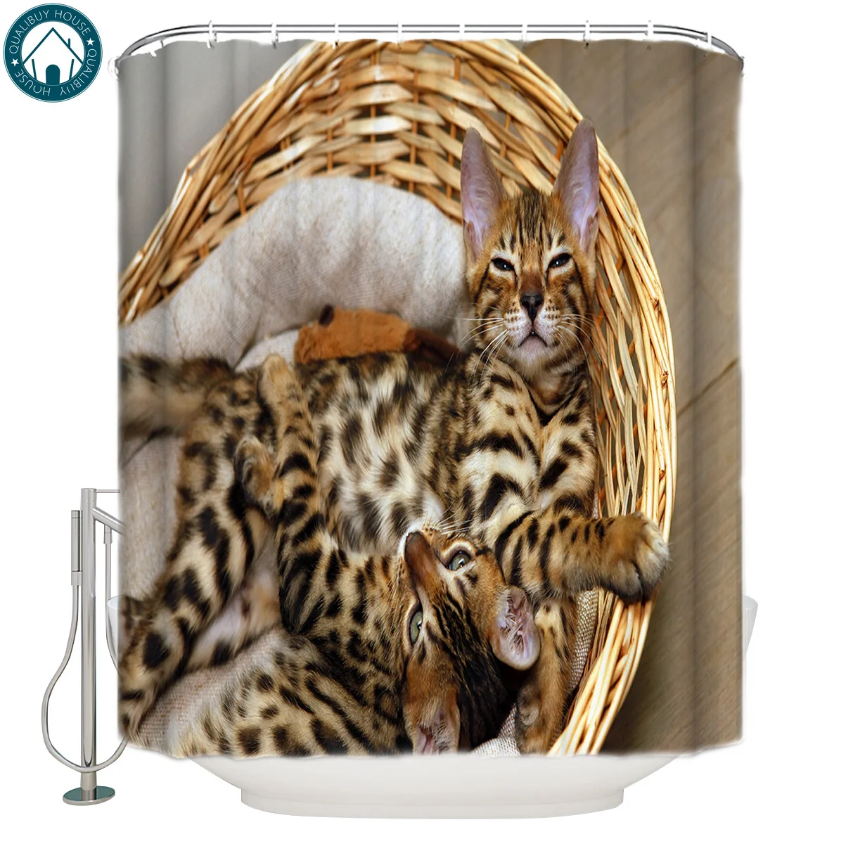Qualibuy домашний магазин кошка ленивая Колыбель Pet ткань занавески для душа