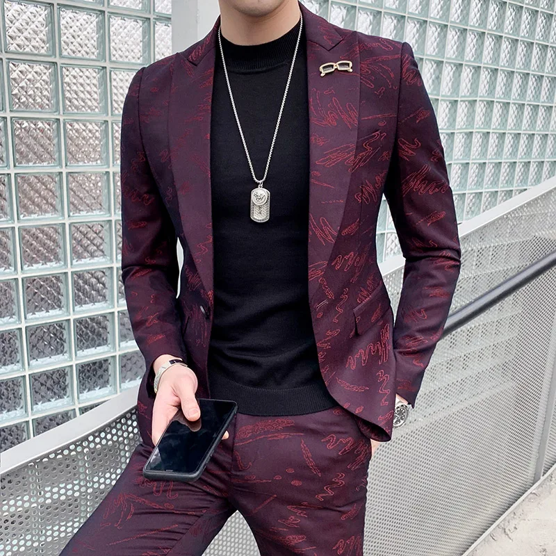 Мужской костюм для ночного клуба el Custom Корейская версия красивой повседневной