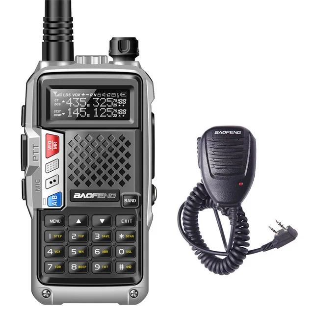 add speaker mic BaoFeng BF-UVB3 Plus 8 Вт мощная рация cb ham двухстороннее радио 128CH 136-174Mhz& 400-520Mhz 10 км большой диапазон обновления UV 5R - Цвет: add speaker mic