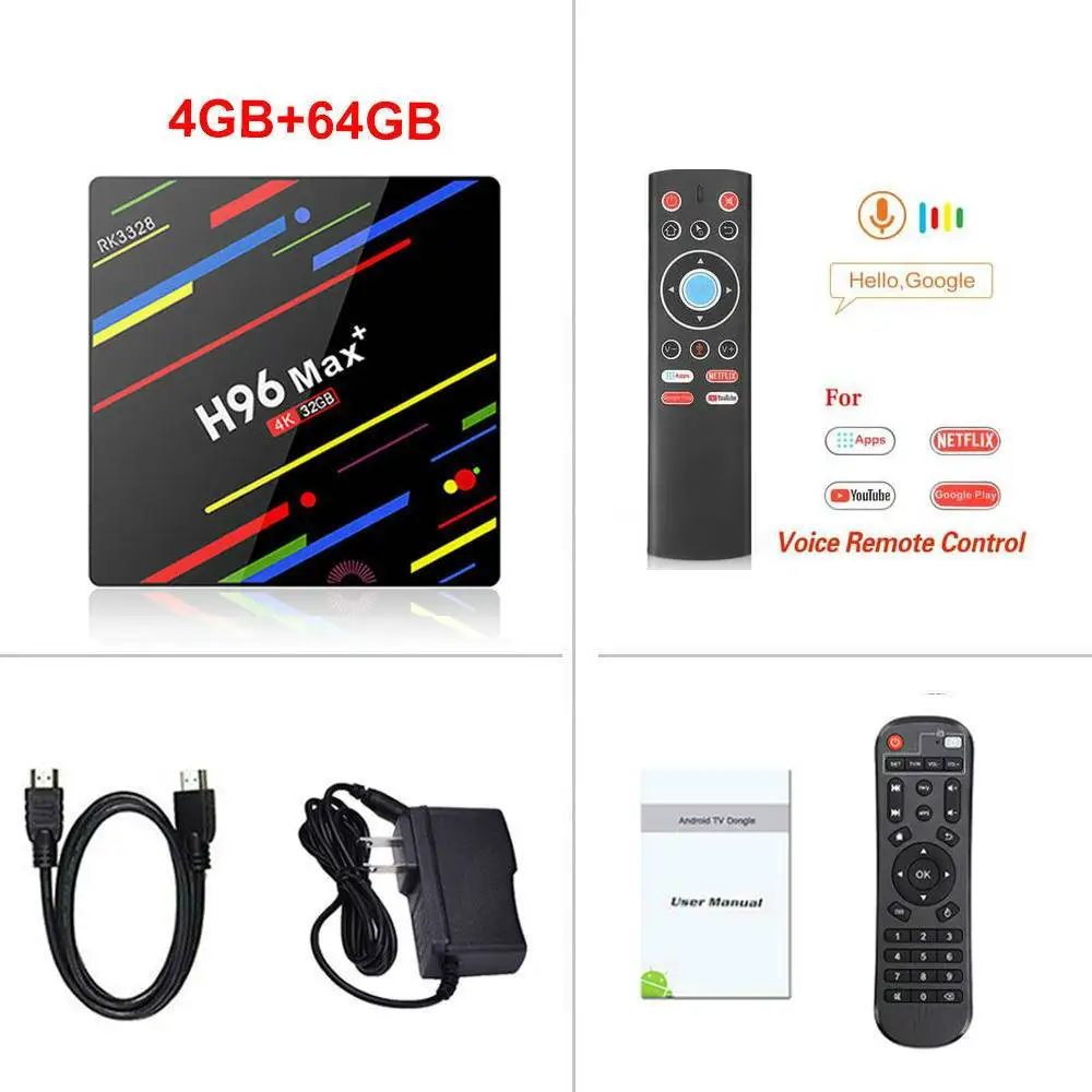 4GB 64GB T1 4 ГБ ОЗУ 64 Гб ПЗУ 4K Smart tv Box Android 9,0 H96 MAX Plus RK3328 телеприставка 2,4/5G wifi H96Max+ Youtube медиаплеер 2G16G - Цвет: 4GB 64GB T1