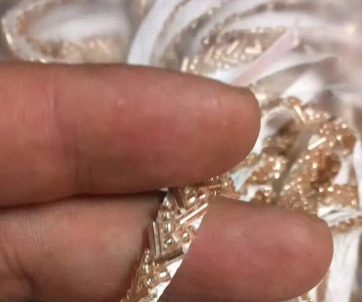 white with champagne 10 ярдов Красный Синий золотой бисер кружевная лента тканевые ленты DIY воротник швейная одежда головной убор занавес материалы Свадебный декор - Цвет: white with champagne