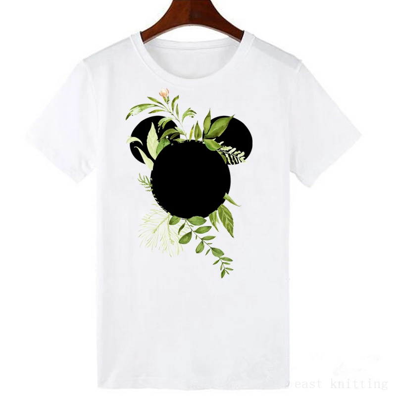 0587 Femme Harajuku Эстетическая Футболка Camiseta Mujer цветы Kawaii мышь Графический футболки женские модные свитера Винтажная Футболка уличная - Цвет: 0587