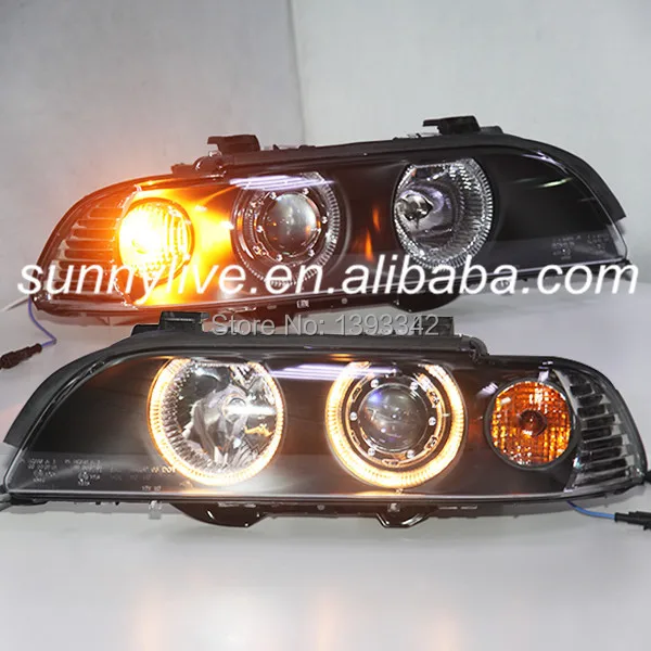 Для BMW E39 Ангельские глазки светодиодные головные фары 1995 2003 года LF|e39 bluetooth|lights for