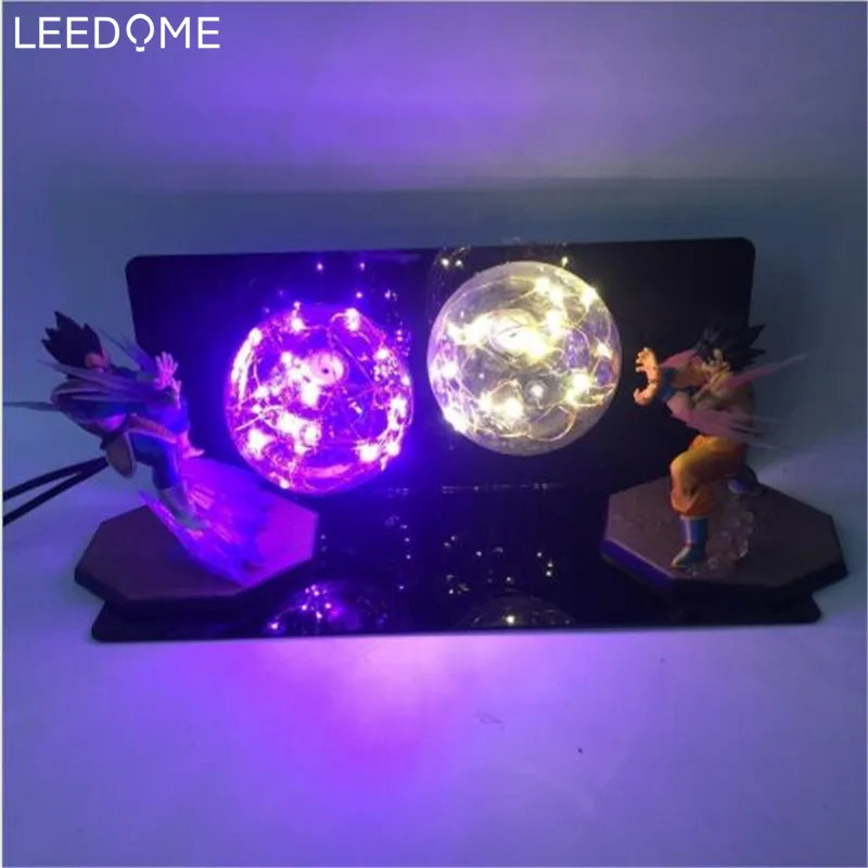 Leedome креативный Красочный ночник Dragon Ball Z Son Goku Vegeta Настольная лампа с двойным