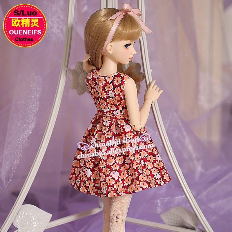 Одежда BJD 1/4 кукла Цветочное платье модное шоу тонкое для миниатюрного тела
