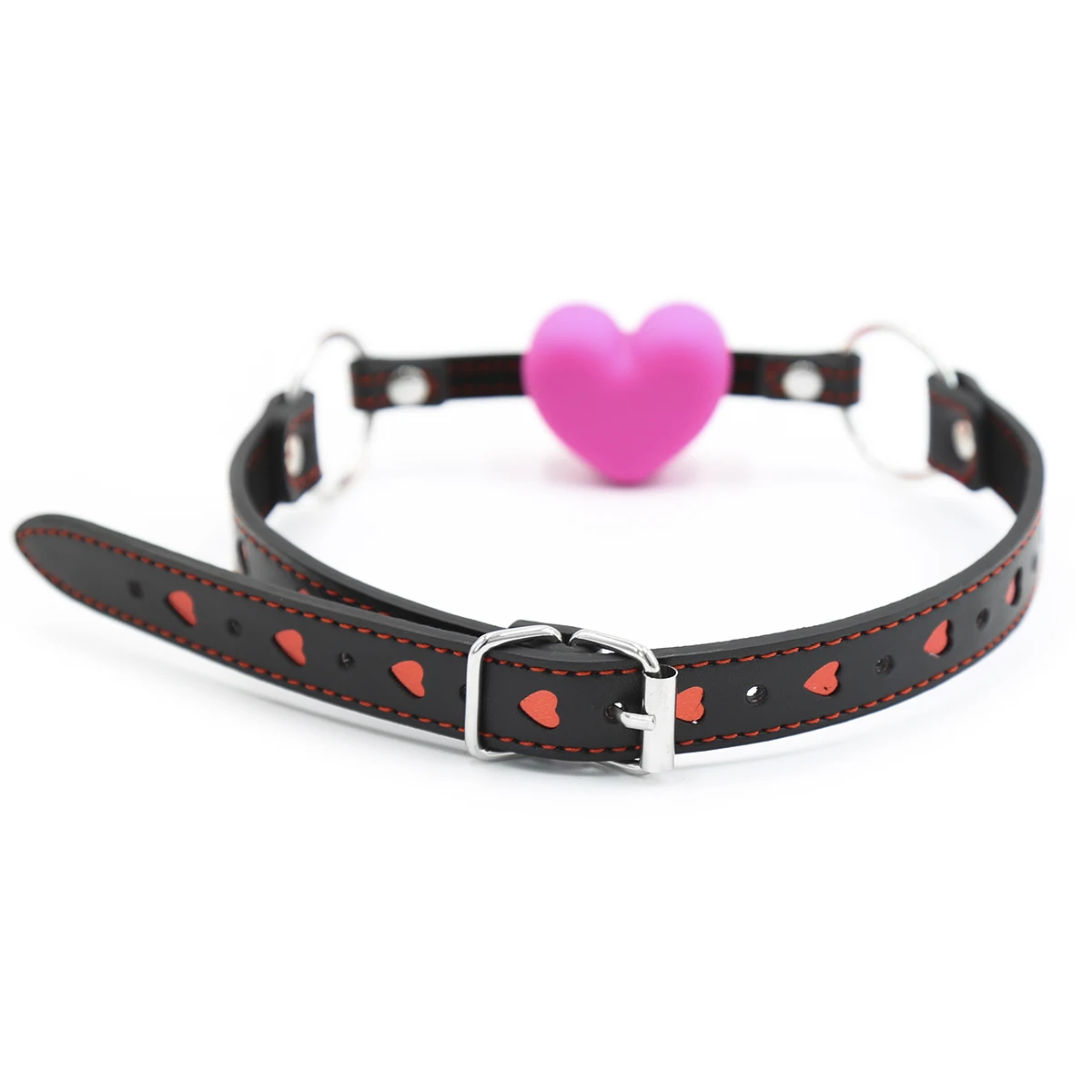 LoveFun силиконовый чокер черного сердца кляп БДСМ фетиш и бондаж зубчатый рот
